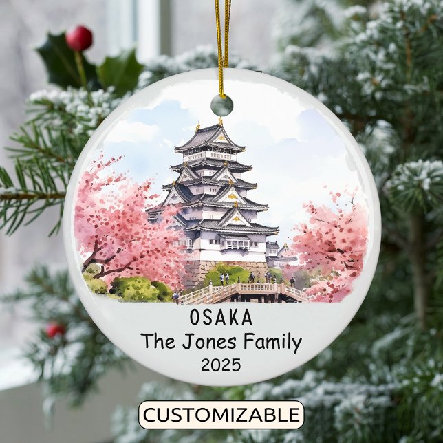 Personalised Osaka Ornament, Japan Ceramic Tree Decoration (Creator Uploaded)