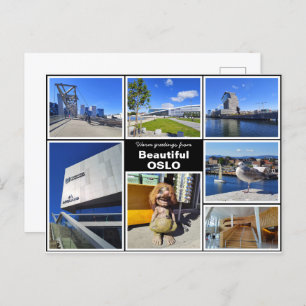 Personalised, Oslo collage, Norway Postcard