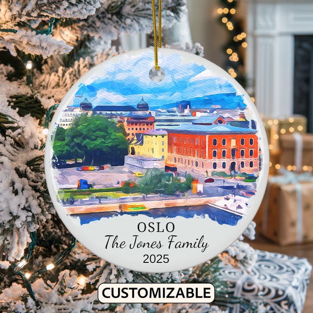 Personalised Oslo Ornament, Norway  Ceramic Tree Decoration (Creator Uploaded)