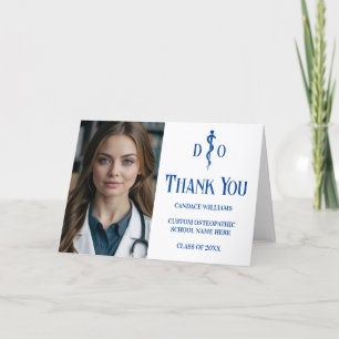 Personalised Osteopathic Medical Doctor Photo Thank You Card