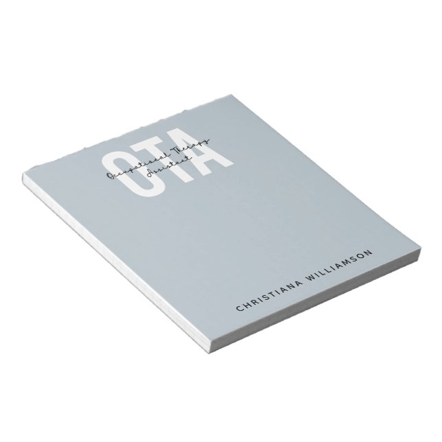 Personalised OTA Occupational Therapy Assistant Notepad (Angled)