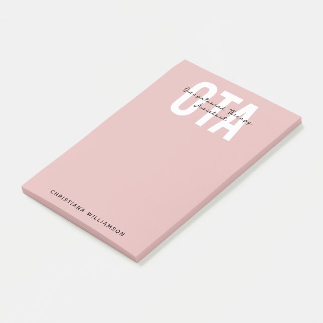 Personalised OTA Occupational Therapy Assistant Post-it Notes (Angled)