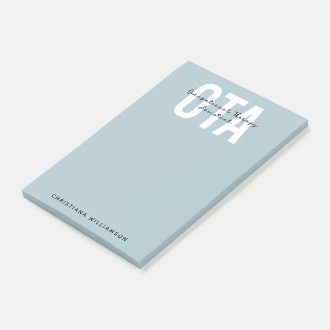Personalised OTA Occupational Therapy Assistant Post-it Notes (Angled)