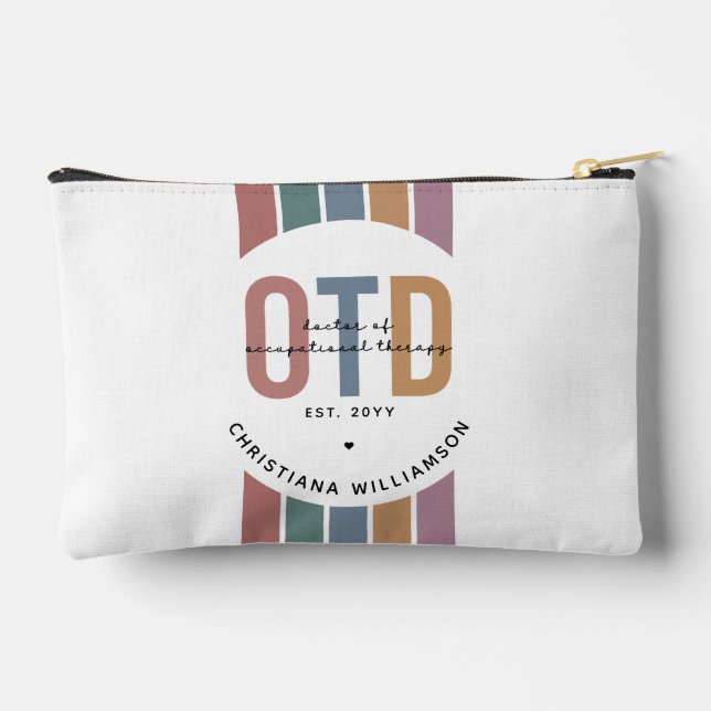 Personalised OTD Doctor of Occupational Therapy Accessory Pouch (Back)
