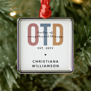 Personalised OTD Doctor of Occupational Therapy Metal Tree Decoration