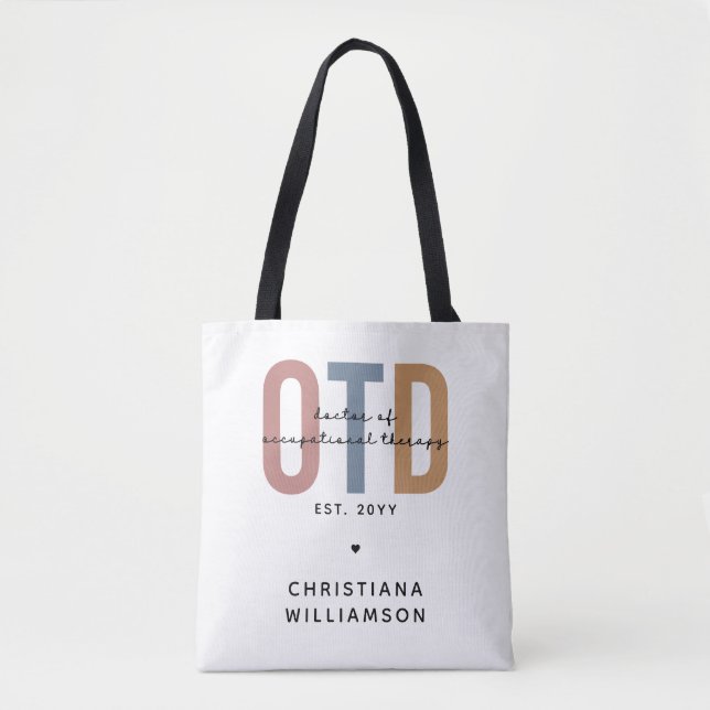 Personalised OTD Doctor of Occupational Therapy Tote Bag (Front)