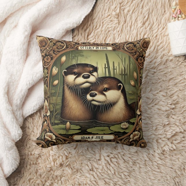 Personalised Otterly in love Cushion (Blanket)