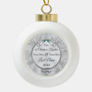 Personalised Our, 1st Christmas Together Ornament