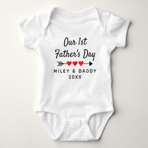 Personalised Our 1st Father's Day Cute Gift Baby Bodysuit