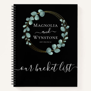 Personalised Our Bucket List Eucalyptus Gold Foil Notebook