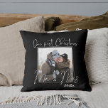 Personalised Our First Christmas as MR And MRS Cushion<br><div class="desc">Personalised Our First Christmas as MR and MRS Throw Pillow . Celebrate your first Christmas as MR & MRS with this Home Decor Product. This throw pillow can be customised by changing the image and the name. Celebrate your first holiday season as newlyweds with this charming "Our First Christmas as...</div>