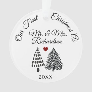Personalised Our First Christmas As Mr. & Mrs Name Ornament