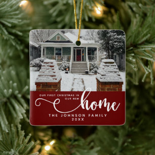 Personalised Our First Christmas In Our New Home Ceramic Ornament