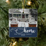 Personalised Our First Christmas In Our New Home  Ceramic Ornament<br><div class="desc">Celebrate the joy of new beginnings with our Personalised Our First Christmas In Our New Home Navy Blue Ceramic Ornament, the perfect addition to your holiday decor. This beautifully crafted navy blue ornament is not just a decoration; it's a cherished keepsake that captures the essence of starting a new chapter...</div>