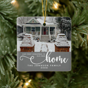 Personalised Our First Christmas In Our New Home  Ceramic Ornament