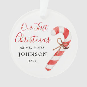 Personalised Our First Christmas Mr Mrs Ornament