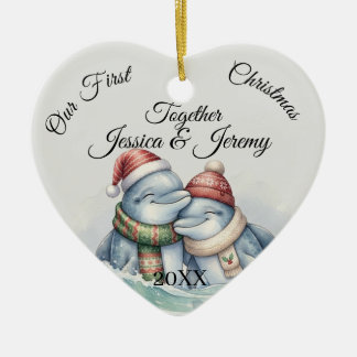 Personalised Our First Christmas Together Couples Ceramic Tree Decoration