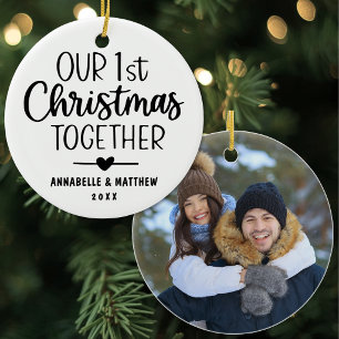 Personalised Our First Christmas Together Photo Ceramic Tree Decoration