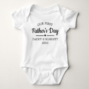 Personalised Our First Father's Day Baby Bodysuit