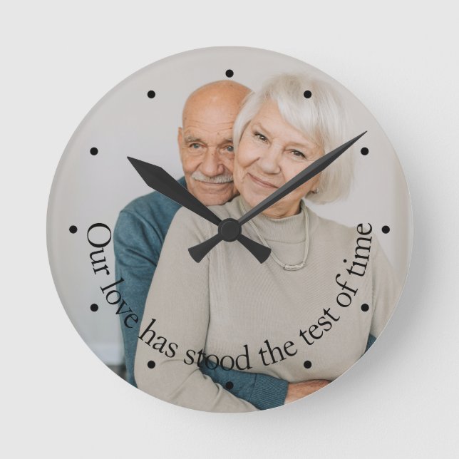 Personalised Our Love Has Stood The Test Of Time Round Clock (Front)