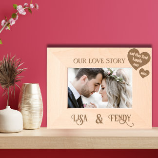 Personalised Our Love Story with two Names Etched Frames