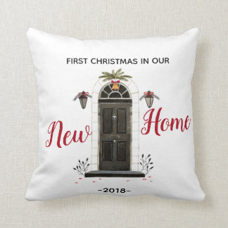 Personalised Our New Home Christmas Throw Pillow