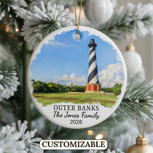 Personalised Outer Banks Ornament, North Carolina Ceramic Tree Decoration