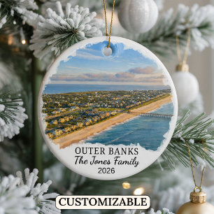 Personalised Outer Banks Ornament, North Carolina Ceramic Tree Decoration
