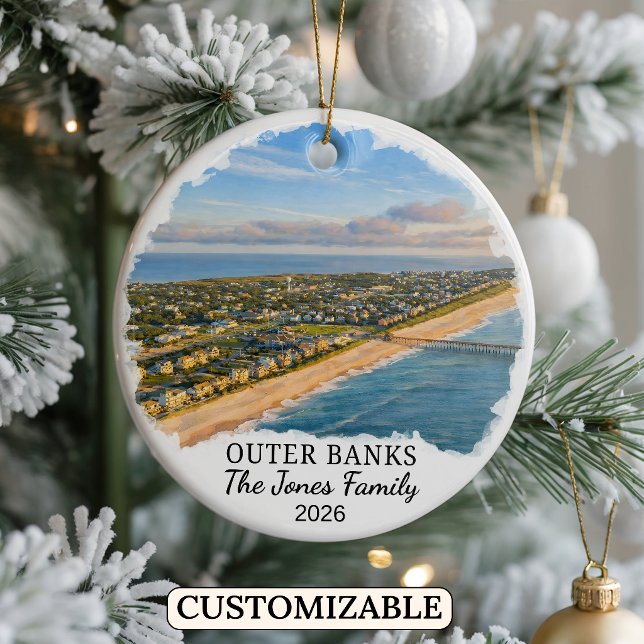 Personalised Outer Banks Ornament, North Carolina Ceramic Tree Decoration (Creator Uploaded)