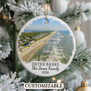 Personalised Outer Banks Ornament, North Carolina Ceramic Tree Decoration