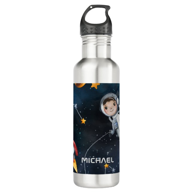 Personalised Outer Space Astronaut Shuttle 710 Ml Water Bottle (Front)