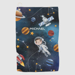 Personalised Outer Space Astronaut Shuttle Golf Towel
