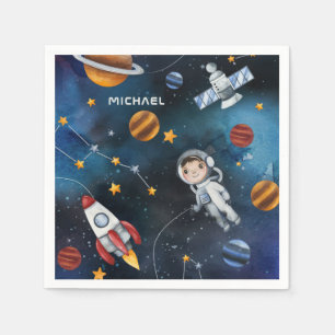 Personalised Outer Space Astronaut Shuttle Travel Napkin
