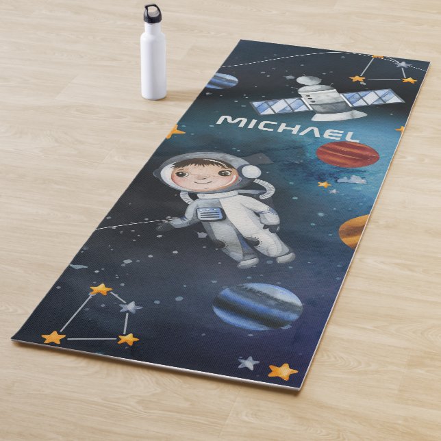 Personalised Outer Space Astronaut Shuttle Yoga Mat (In Situ)