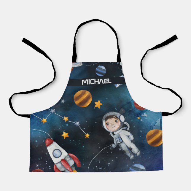 Personalised Outer Space Holiday Apron (Front)