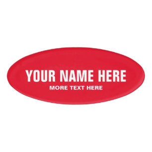 Personalised oval magnetic name tags template
