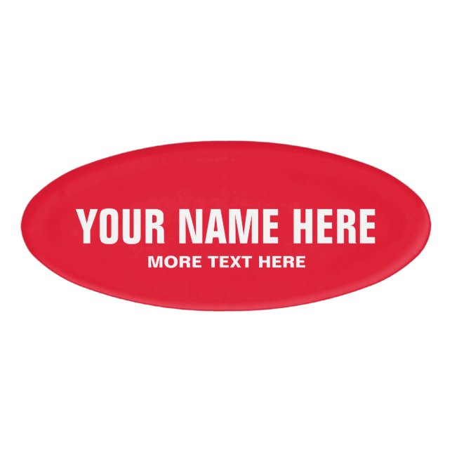 Personalised oval magnetic name tags template (Front)