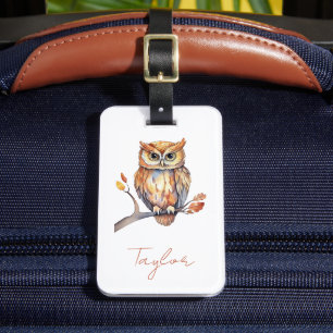 Personalised Owl Luggage Tag