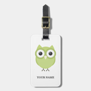 Personalised owl luggage tag