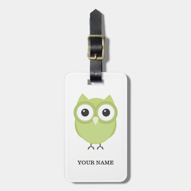 Personalised owl luggage tag (Front Vertical)