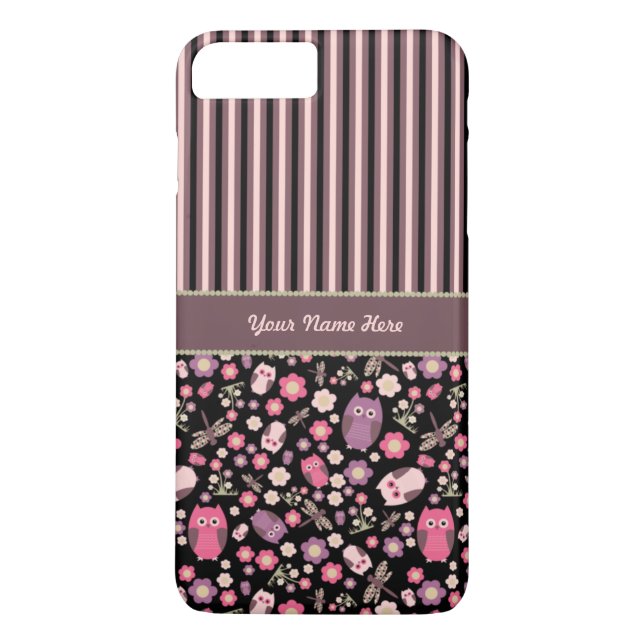 Personalised Owl Pattern iPhone 7 Plus Case (Back)
