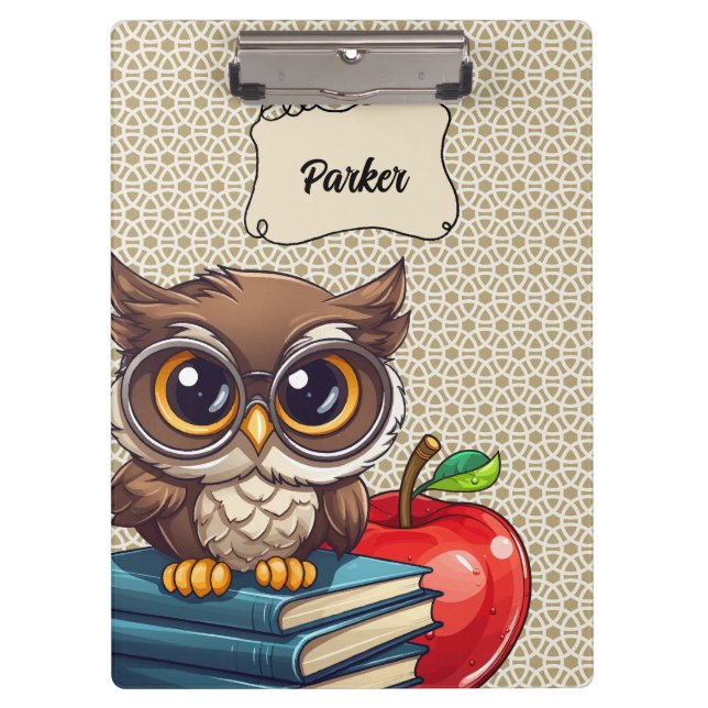Personalised Owl School  Clipboard (Front)