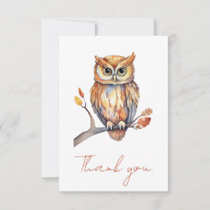 Personalised Owl Thank You Card