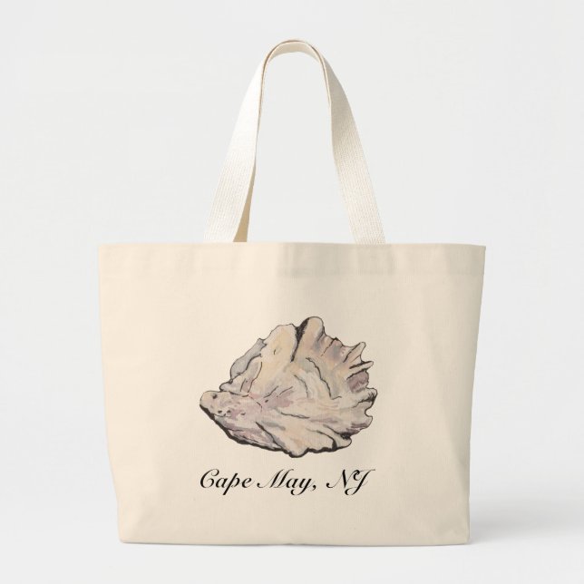 Personalised Oyster Watercolor Large Tote Bag (Front)