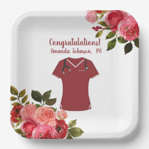 Personalised PA Physician Assistant Blue Scrubs Paper Plate
