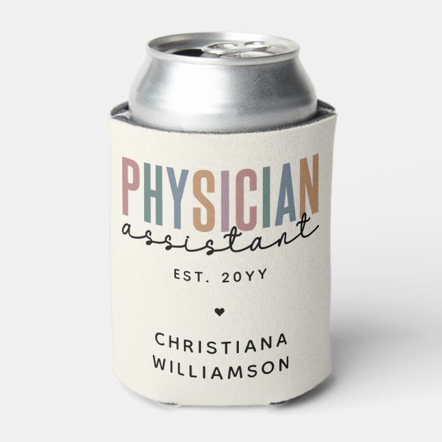 Personalised PA Physician Assistant Graduation Can Cooler (Can Front)