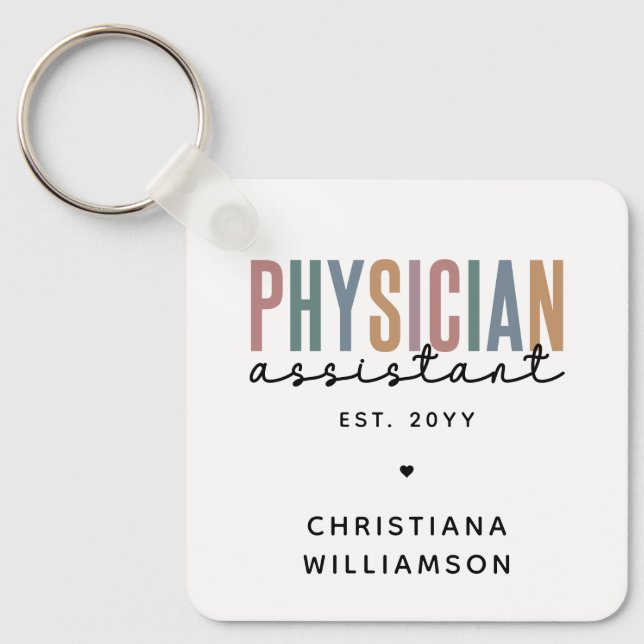 Personalised PA Physician Assistant Graduation Key Ring (Front)