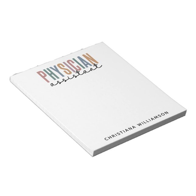 Personalised PA Physician Assistant Graduation Notepad (Angled)