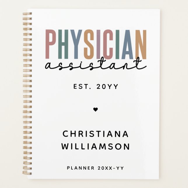 Personalised PA Physician Assistant Graduation Planner (Front)
