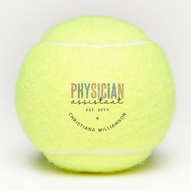 Personalised PA Physician Assistant Graduation Tennis Balls (Front)